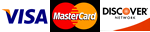 Visa, MasterCard & Discover credit cards accepted